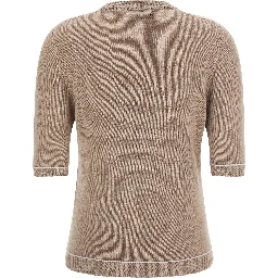 Beige Virgin Wool Cardigan
