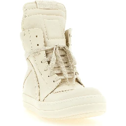 White Calfskin High Top Sneakers