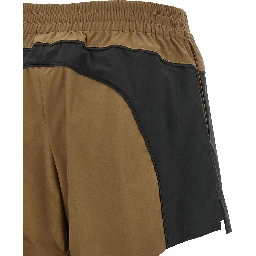 Brown Polyester Bermuda Shorts