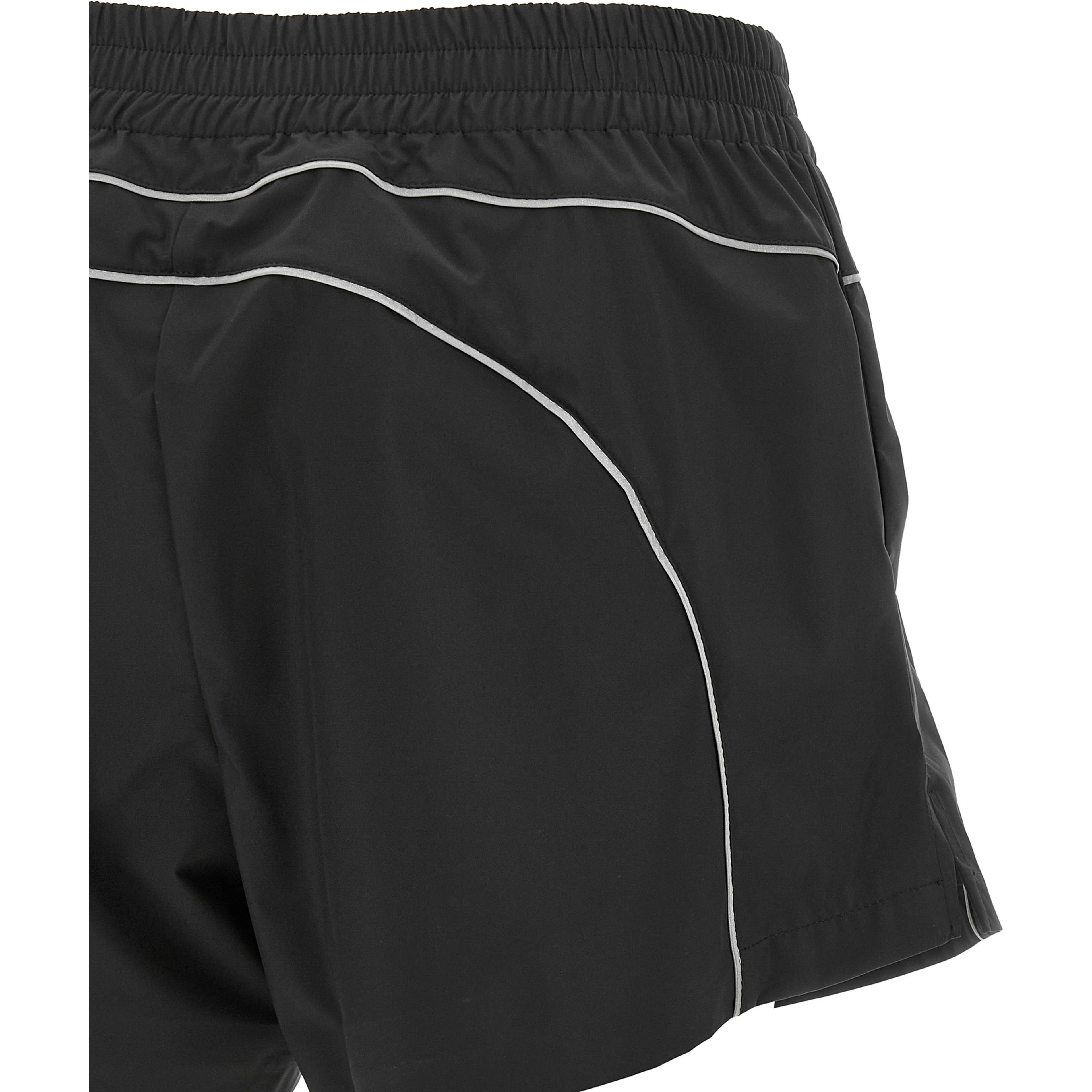 Black Polyester Bermuda Shorts