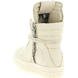 White Calfskin High Top Sneakers
