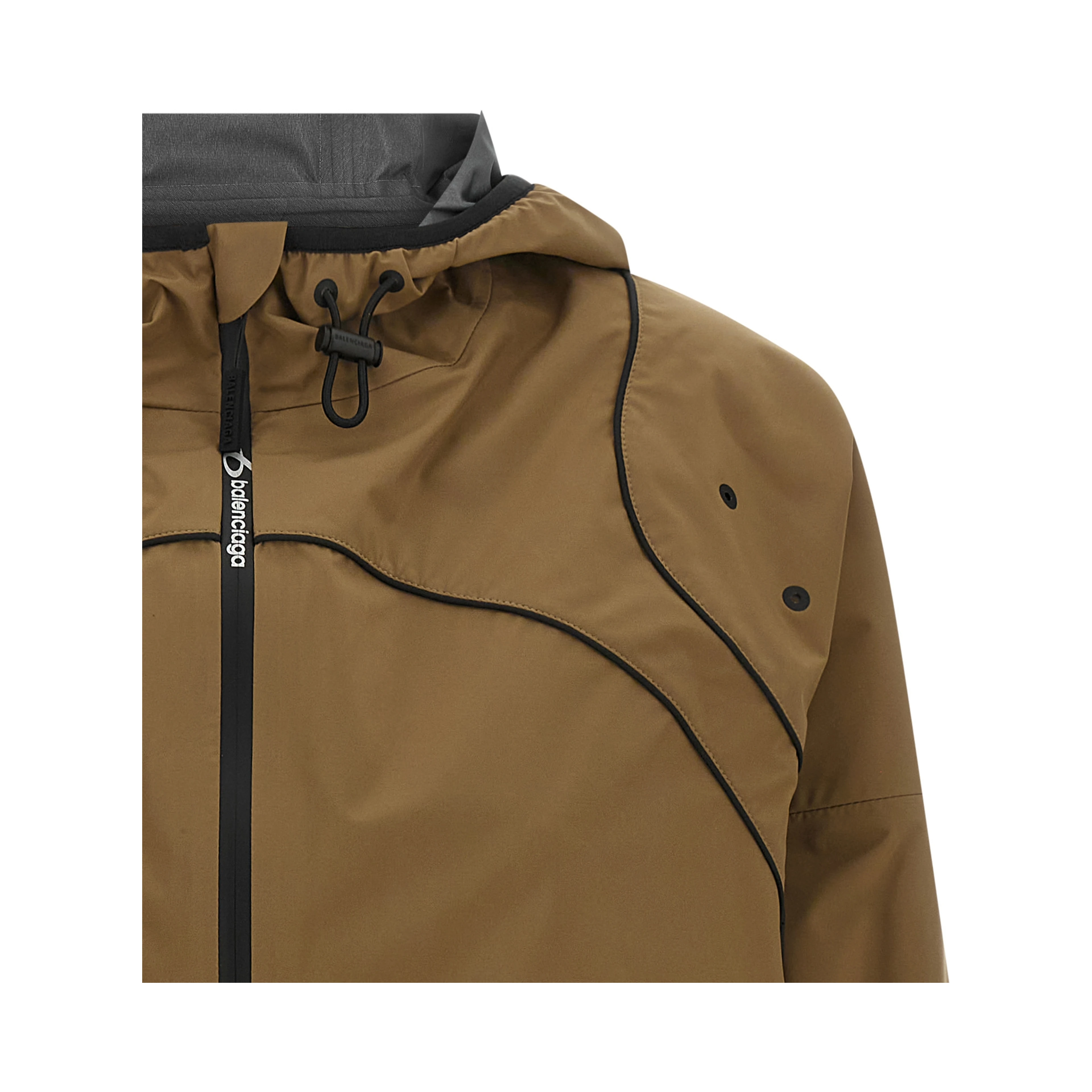 Brown Polyester Shell Jacket