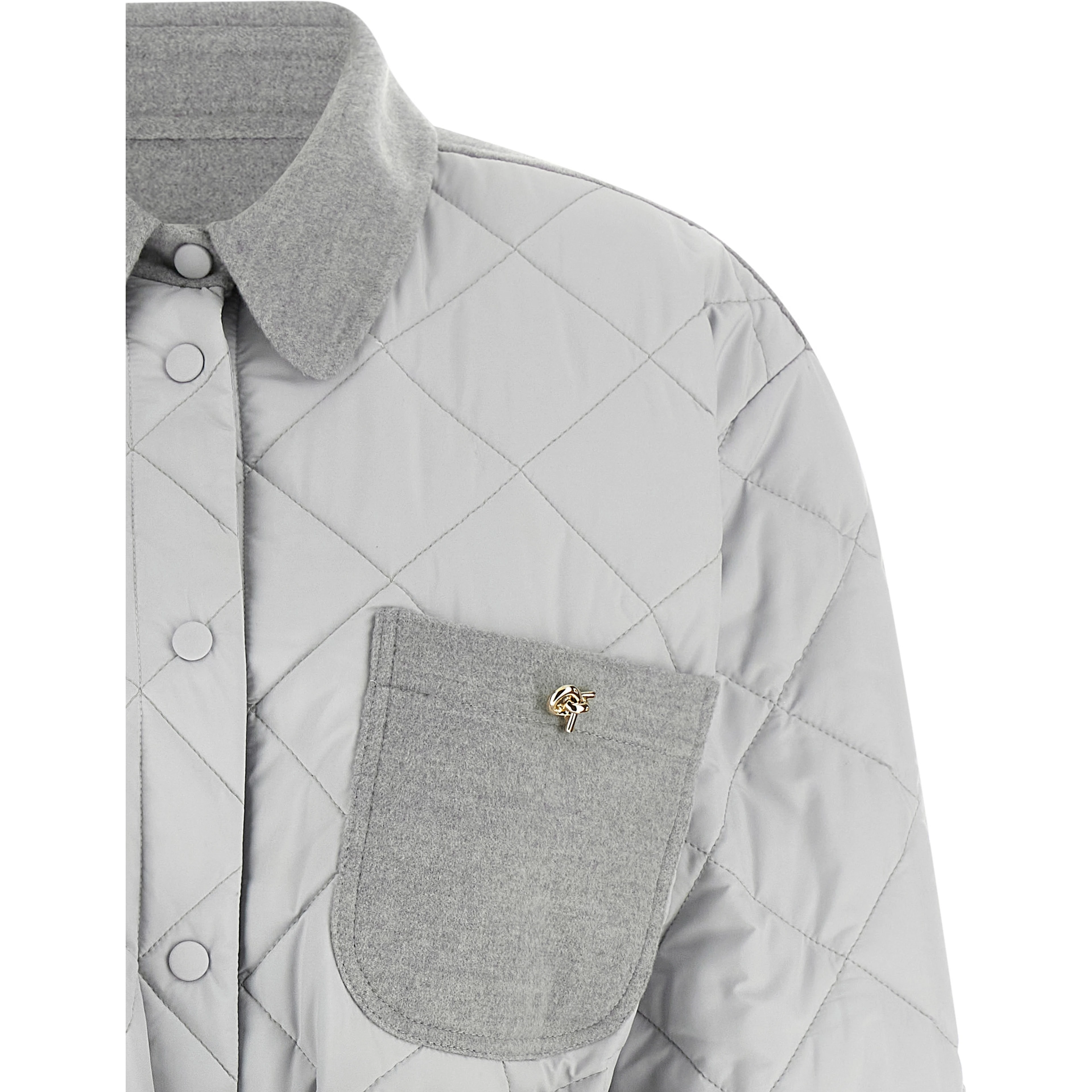 Gray Polyester Shell Jacket