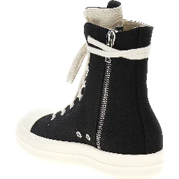 Black Cotton High Top Sneakers