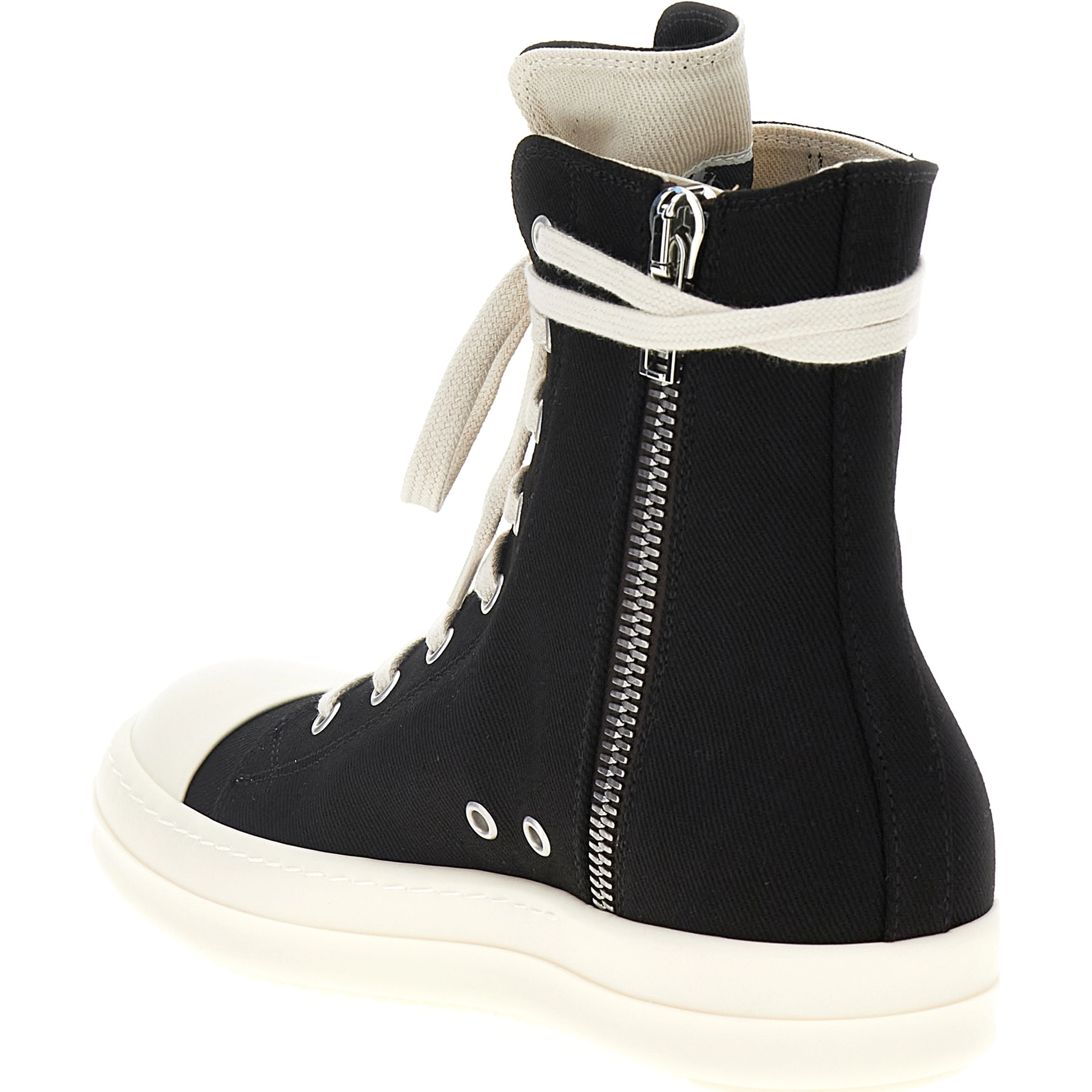 Black Cotton High Top Sneakers