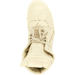 White Calfskin High Top Sneakers