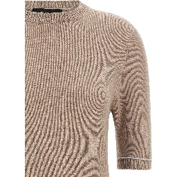 Beige Virgin Wool Cardigan