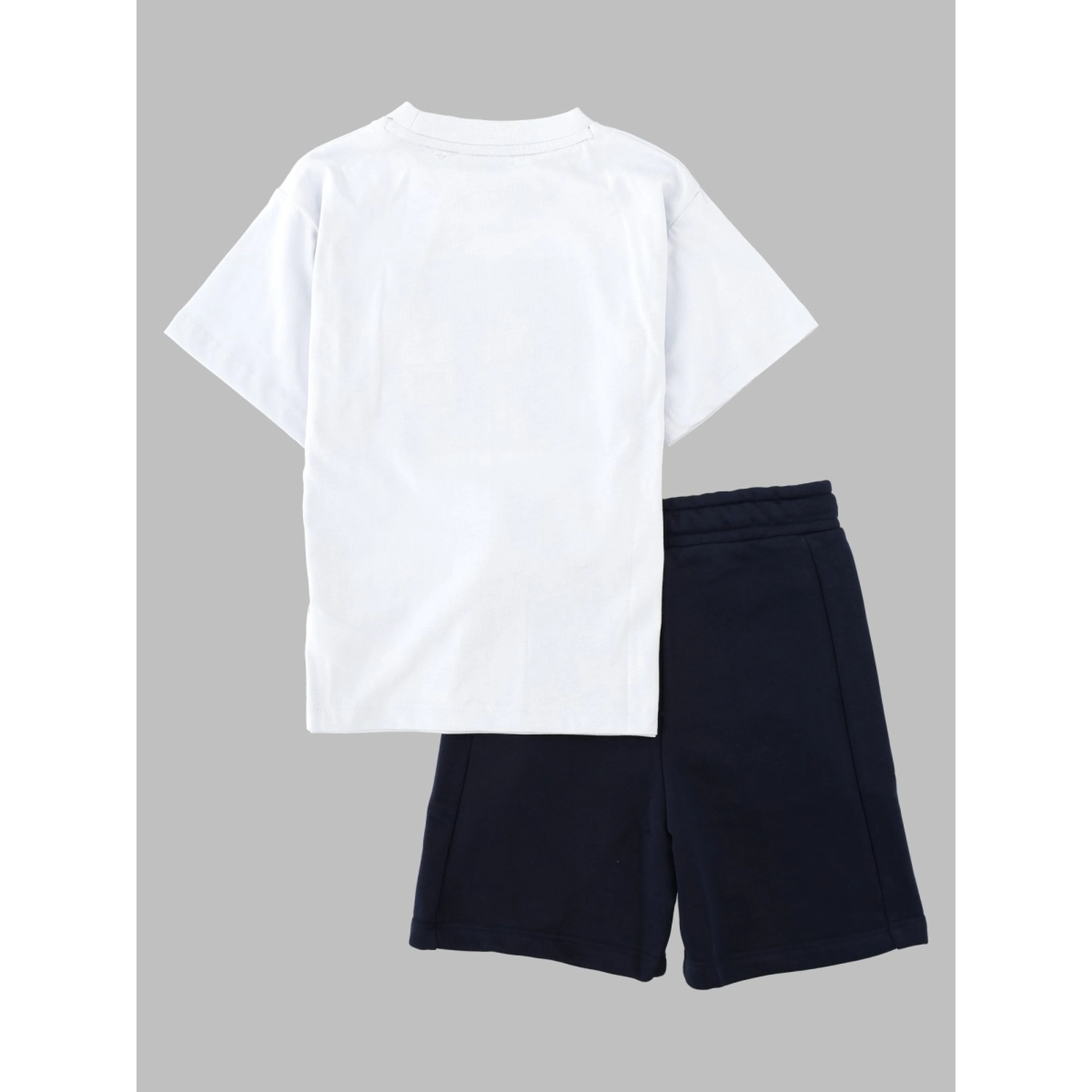 Set t-shirt con logo in rilievo e shorts