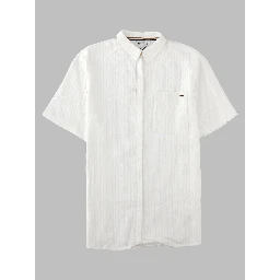 Camicia a maniche corte in seersucker a righe