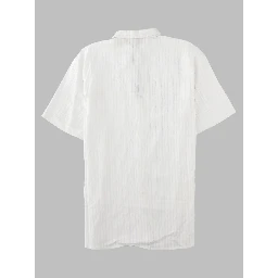 Camicia a maniche corte in seersucker a righe