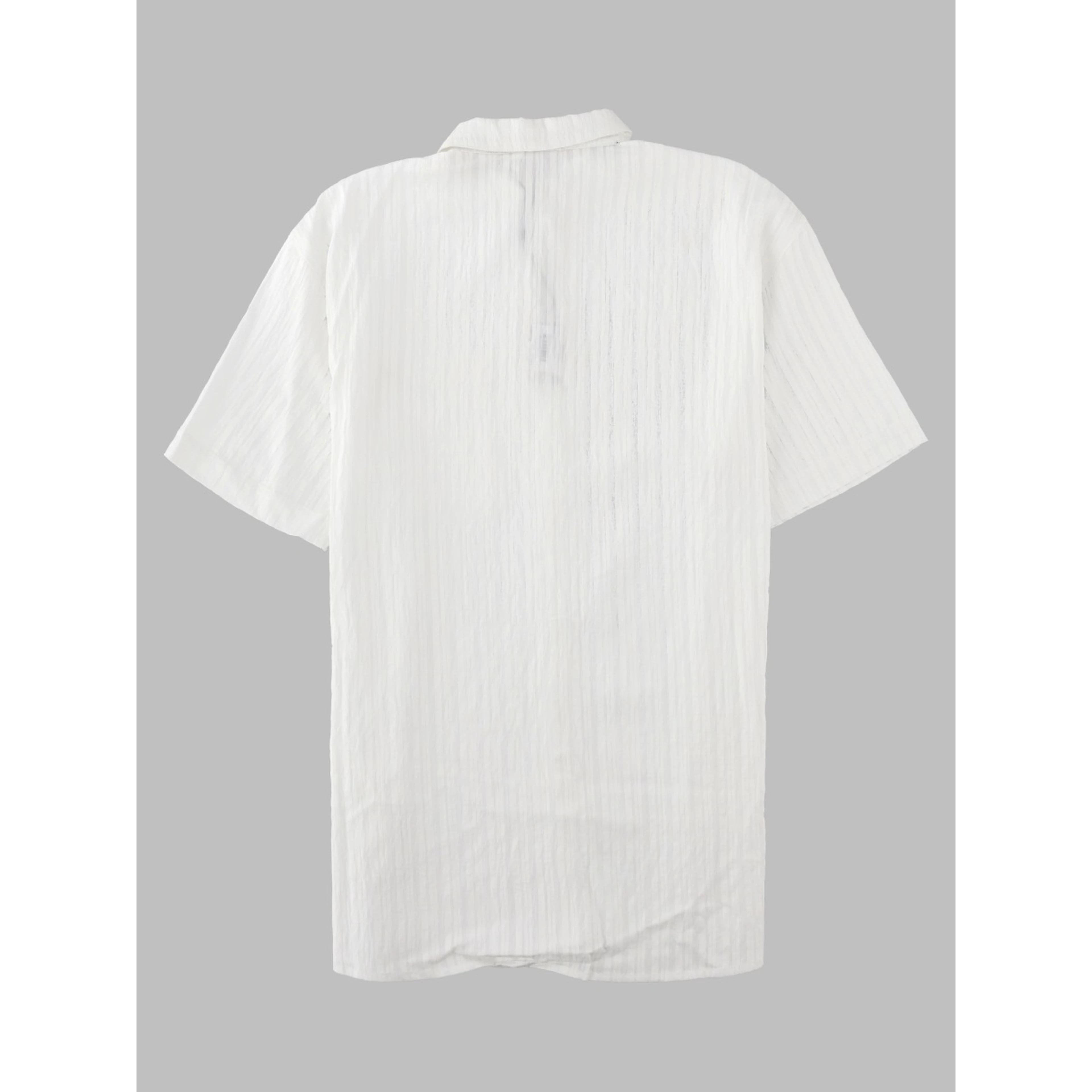 Camicia a maniche corte in seersucker a righe