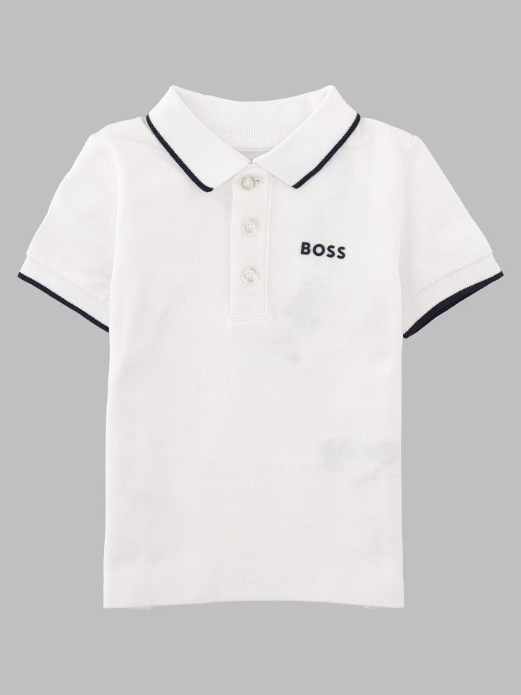 Polo baby con profili a righe su colletto e maniche