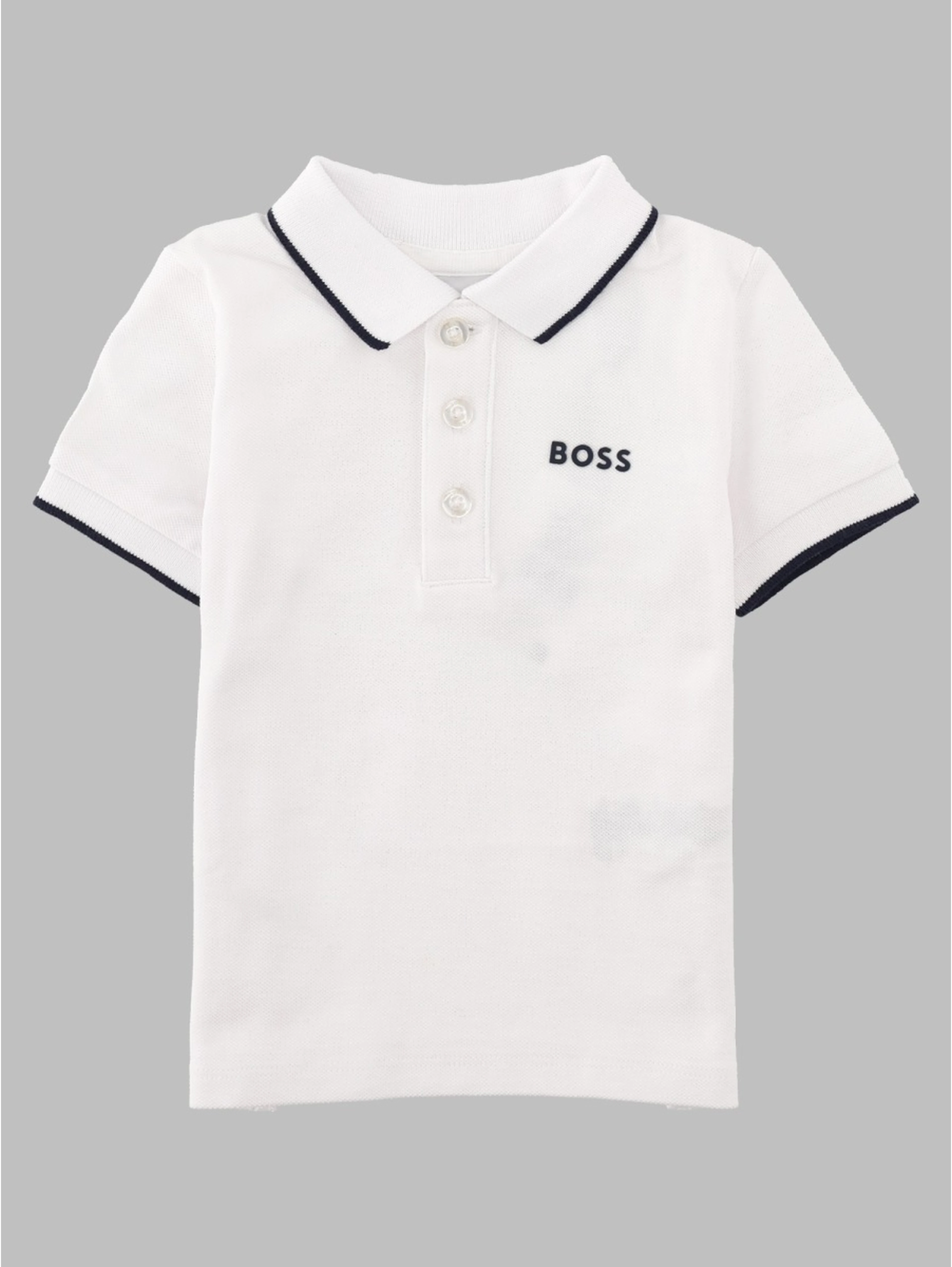 Polo baby con profili a righe su colletto e maniche