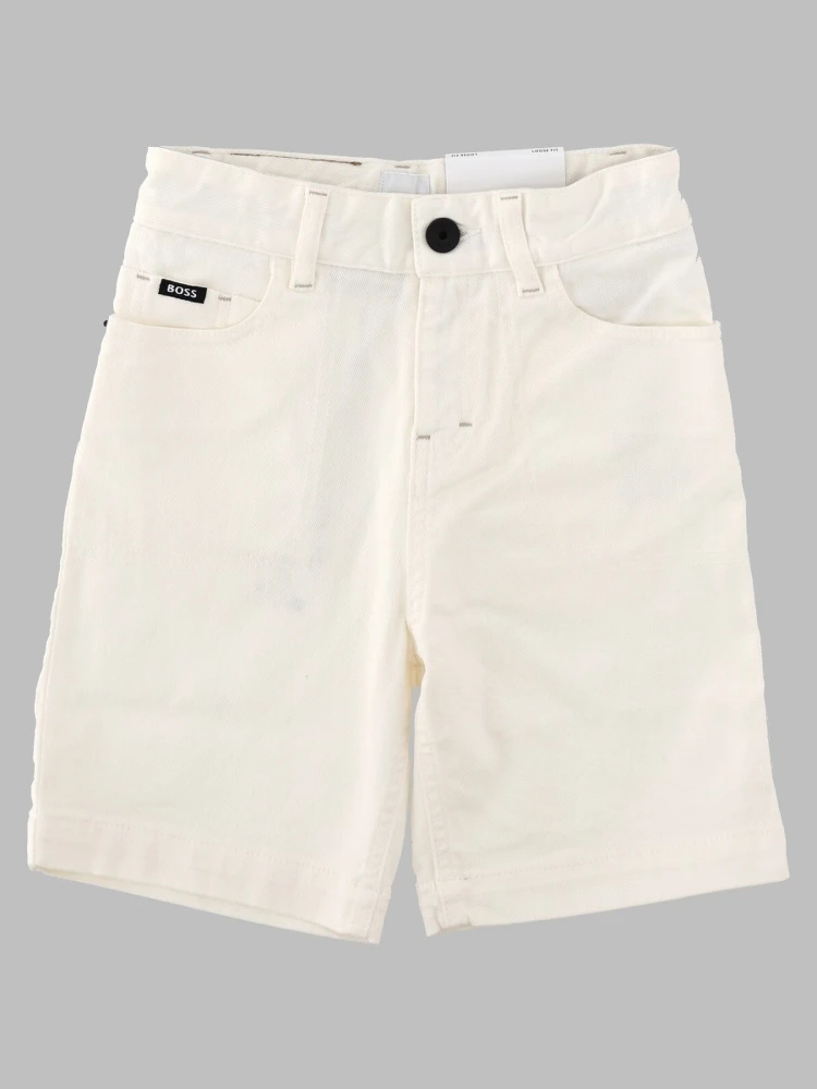 Shorts in denim con dettaglio logo