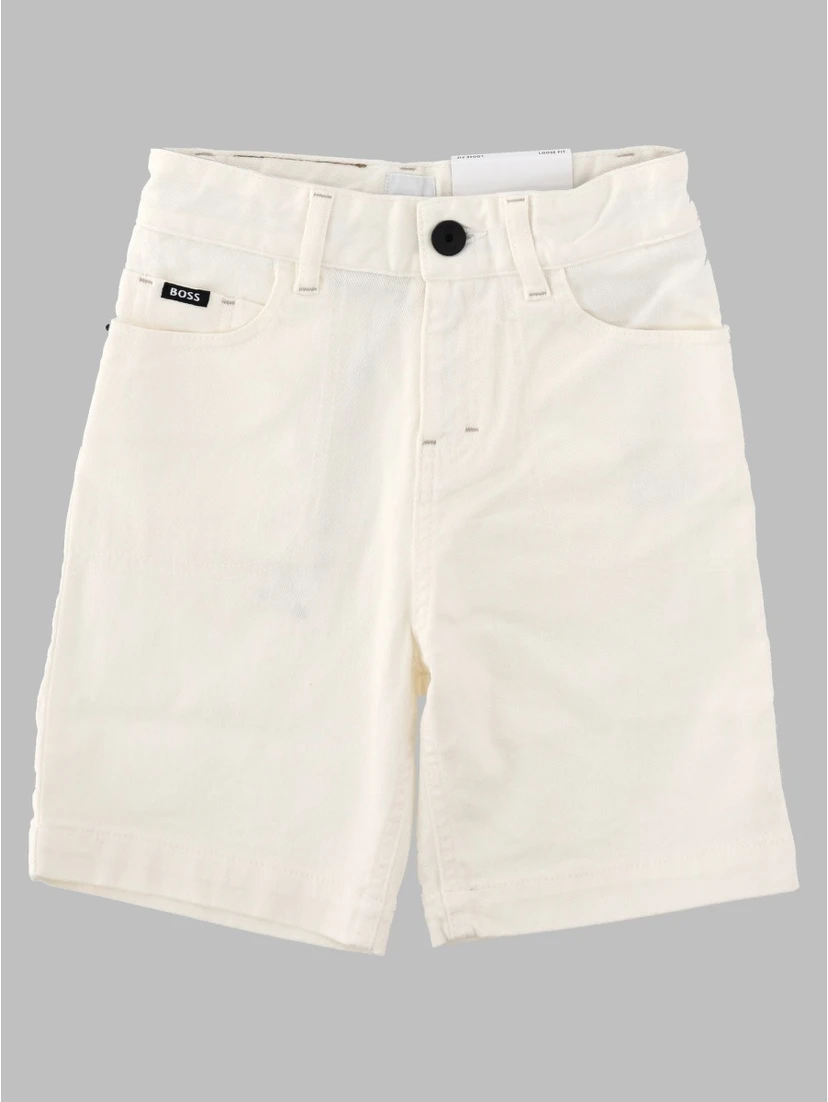 Shorts in denim con dettaglio logo