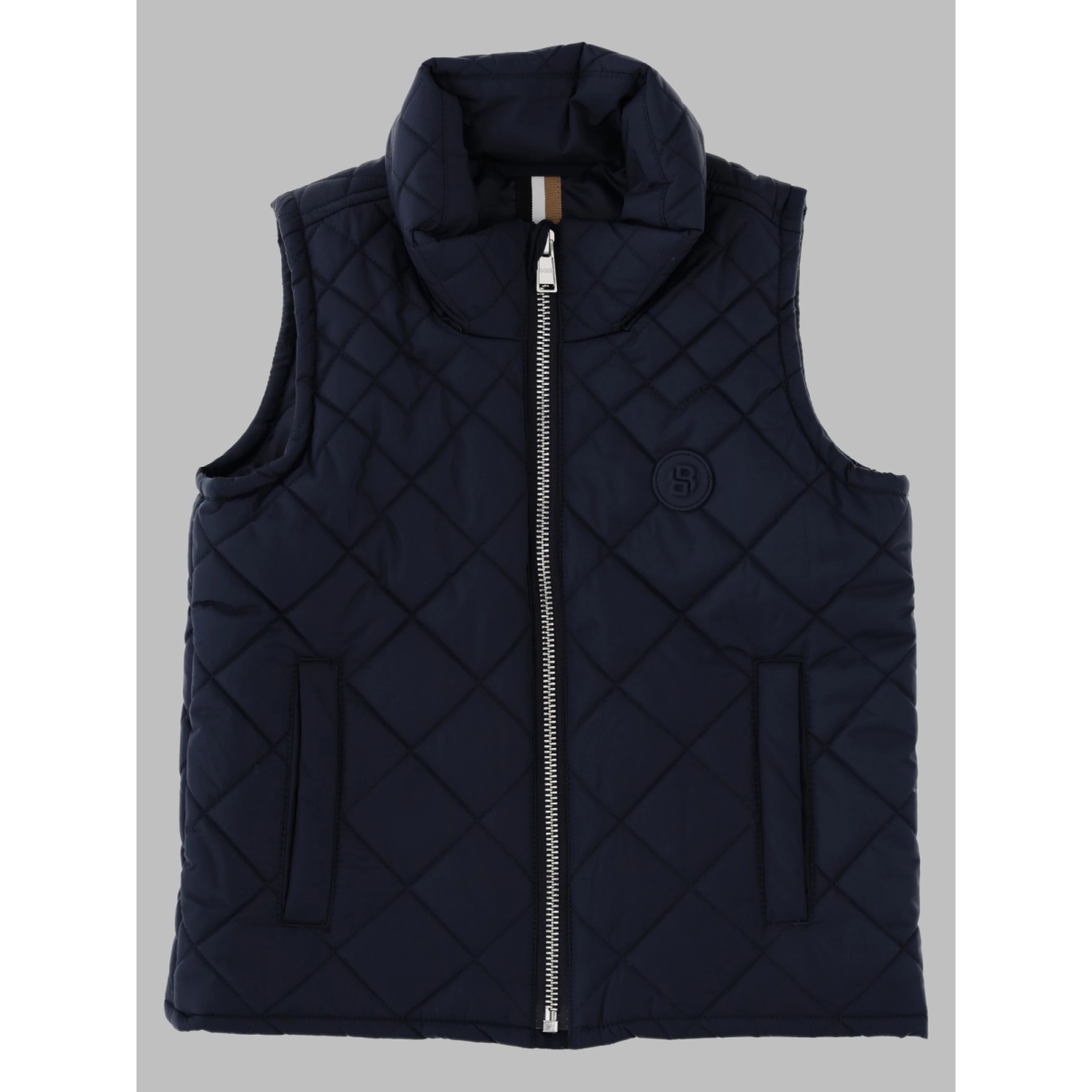 Gilet trapuntato con cappuccio e zip intera