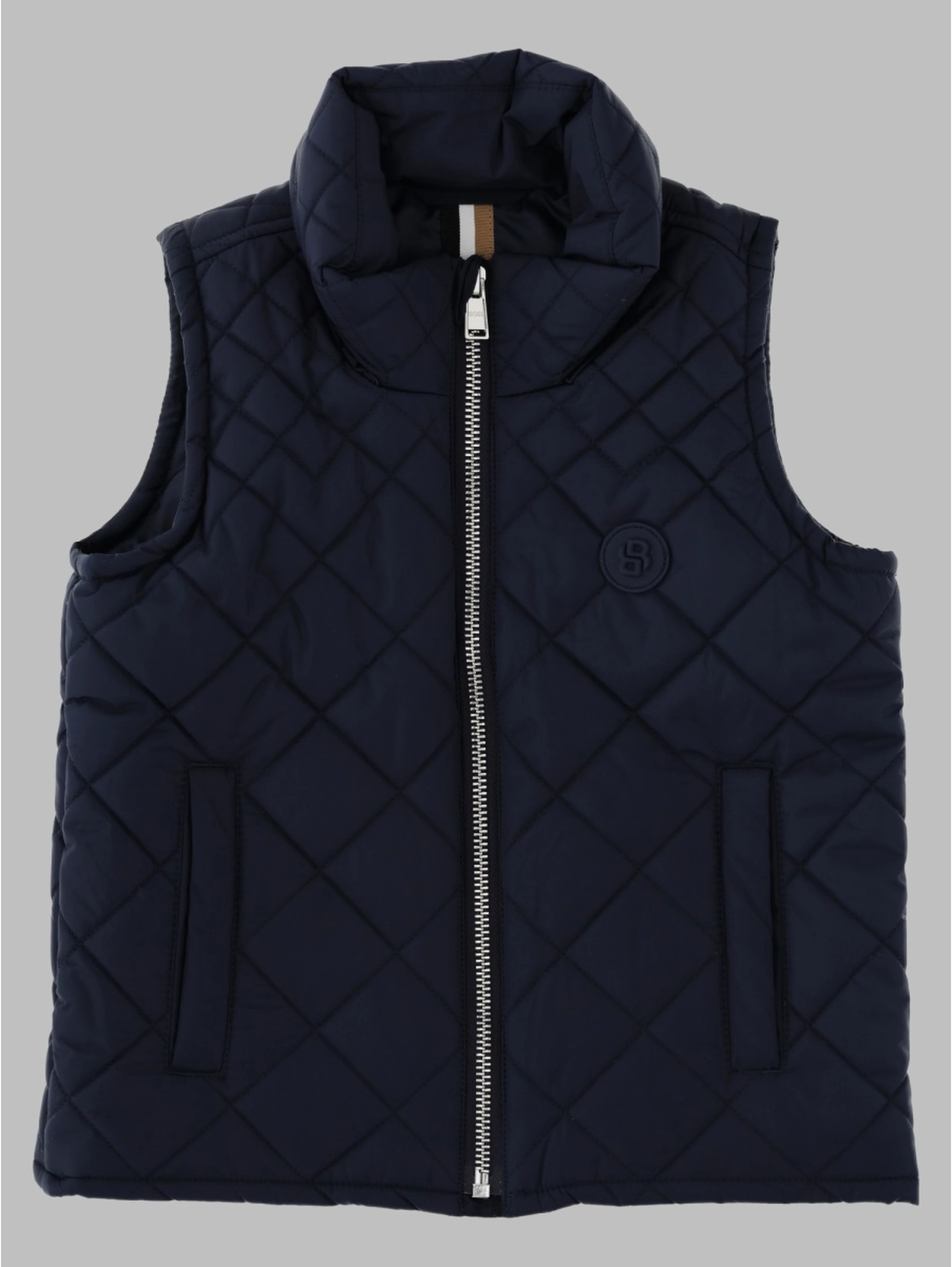 Gilet trapuntato con cappuccio e zip intera