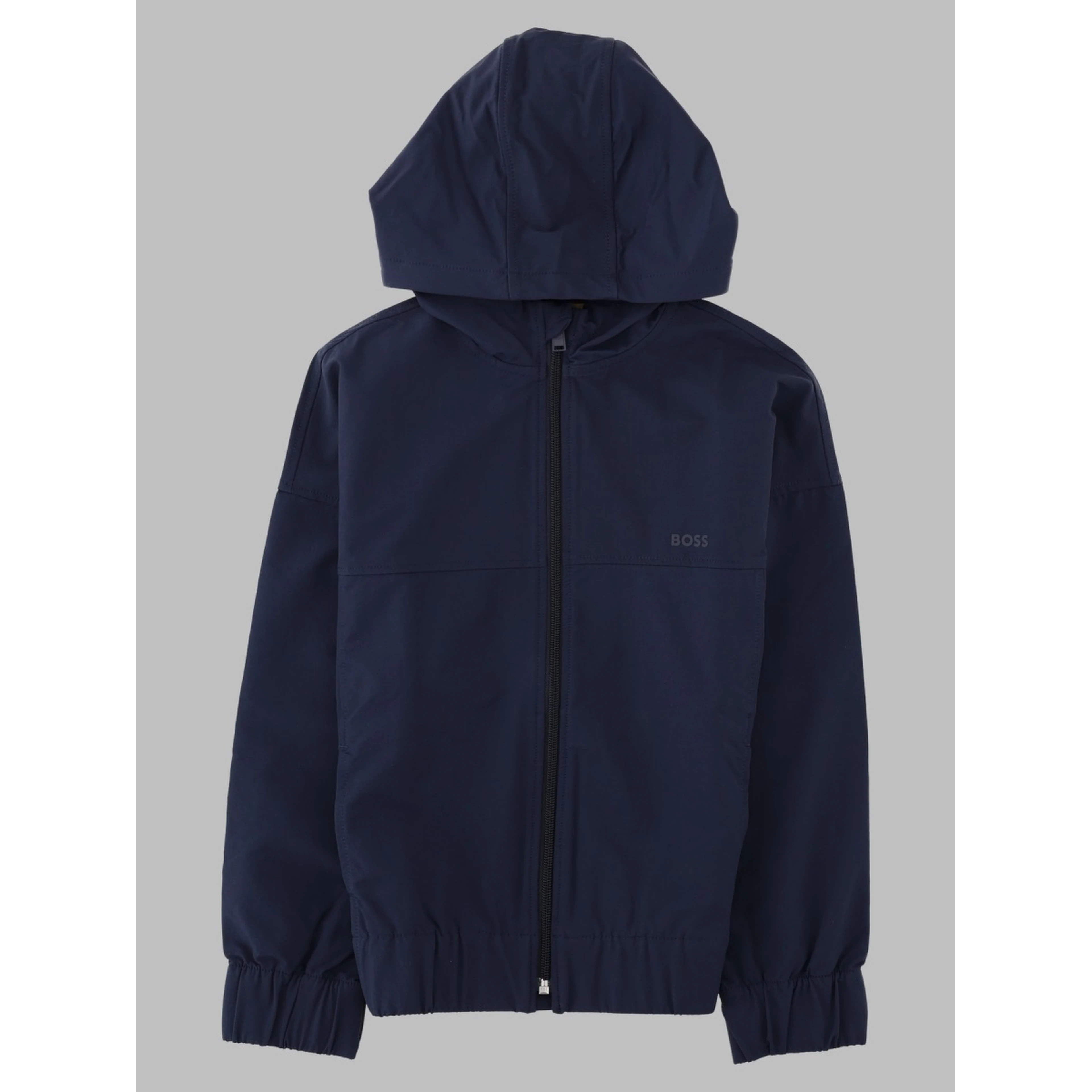 Felpa con cappuccio e zip in pile elasticizzato