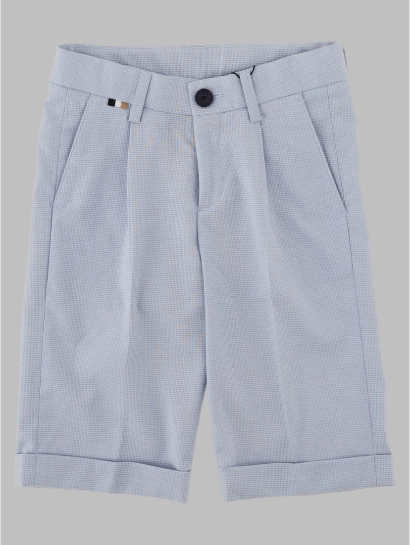 Shorts in pied de poule con vita regolabile grazie ad elastico interno