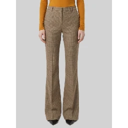 Flared Prince of Wales check trousers