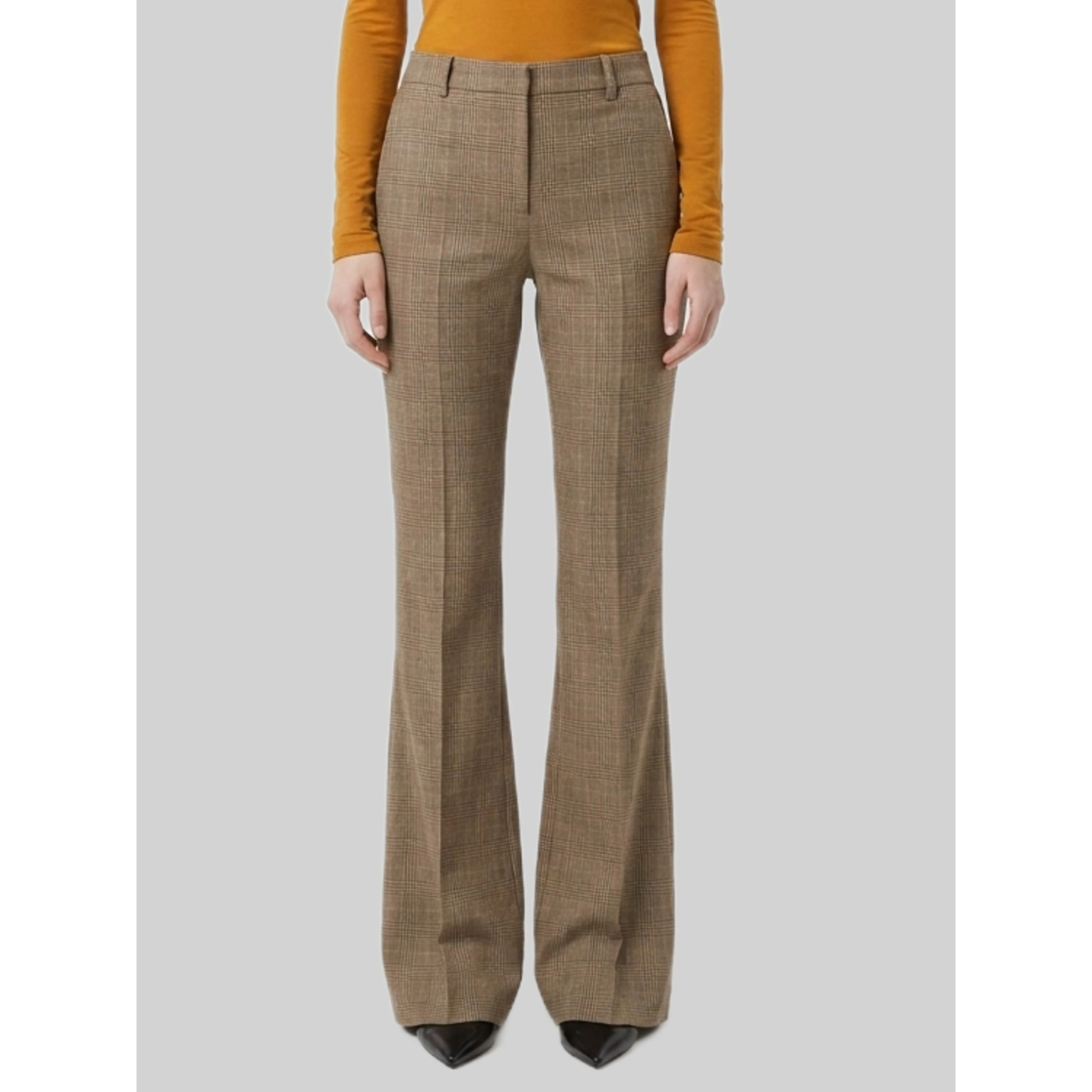 Flared Prince of Wales check trousers