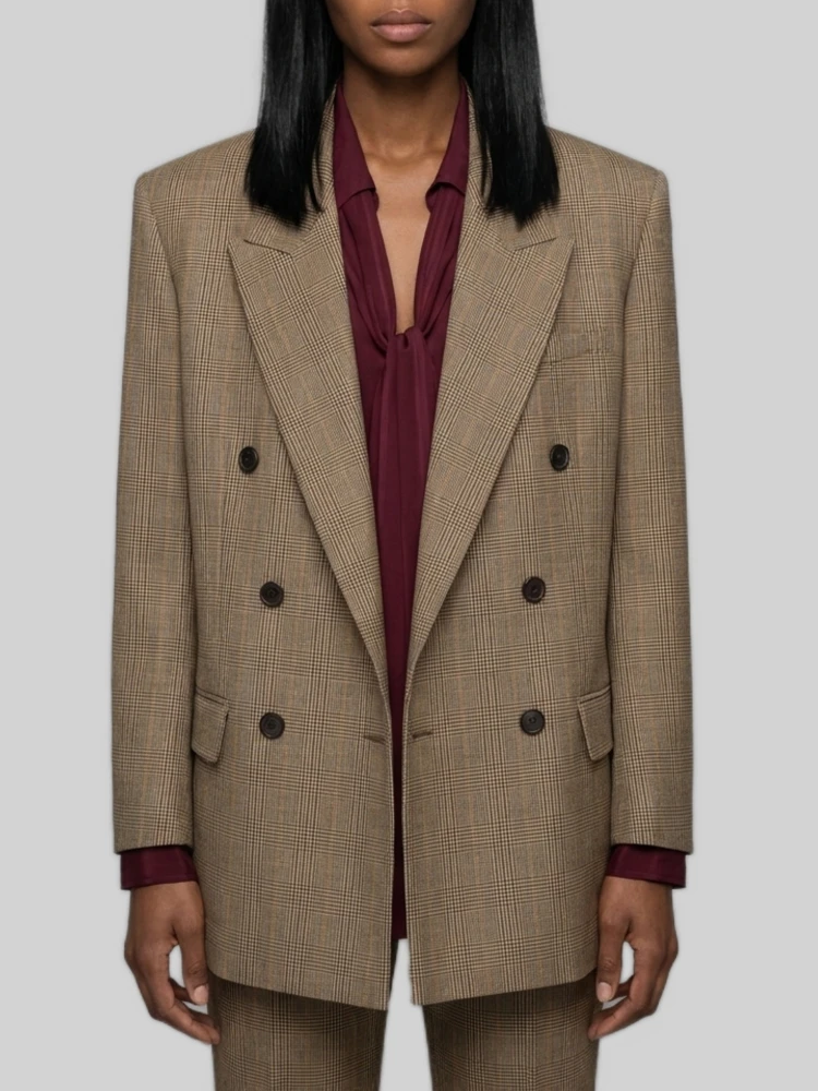 Double-breasted Glen Plaid jacket