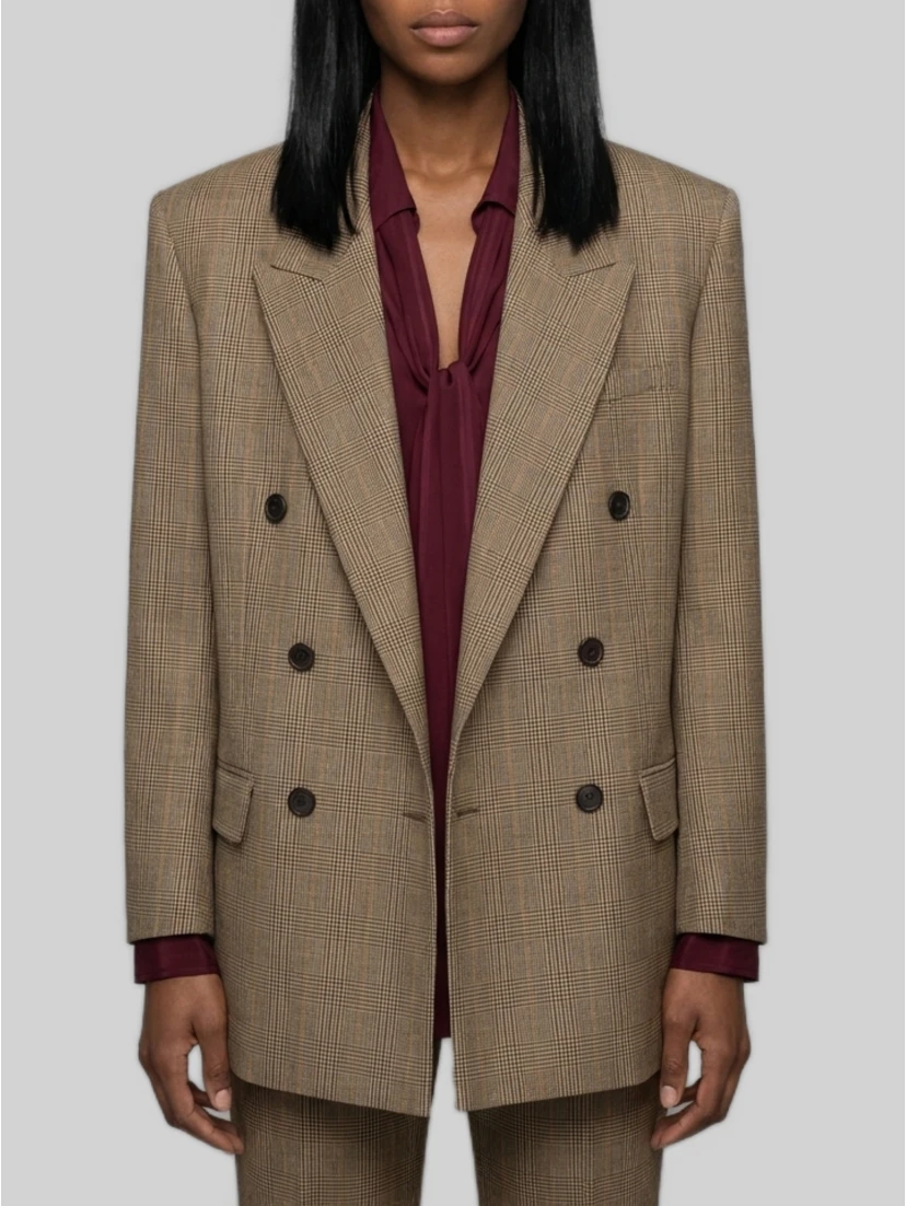 Double-breasted Glen Plaid jacket