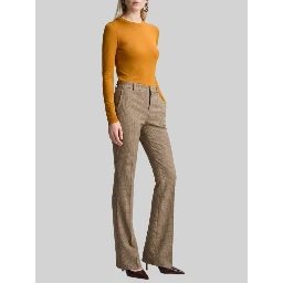 Flared Prince of Wales check trousers