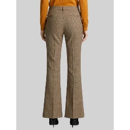 Flared Prince of Wales check trousers
