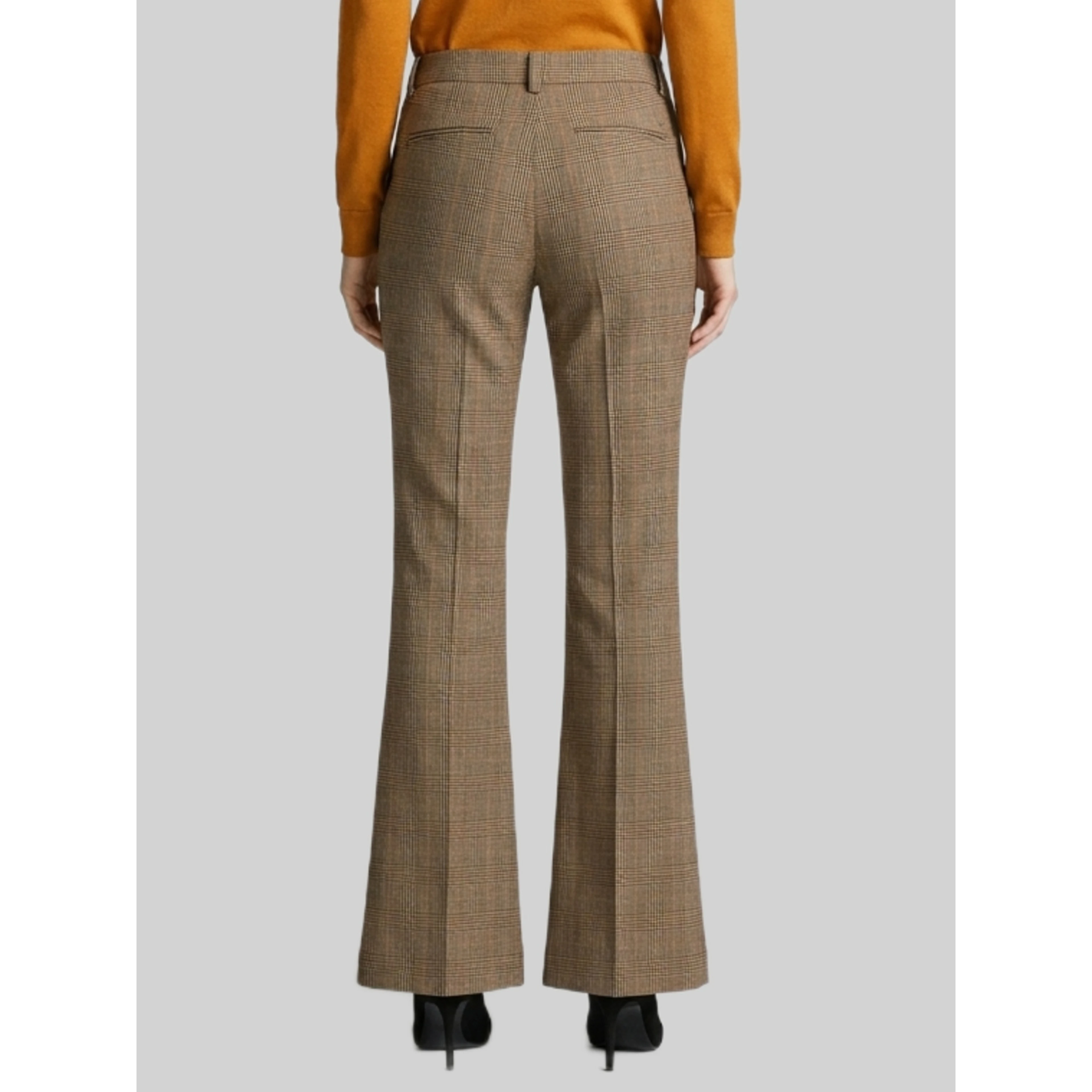 Flared Prince of Wales check trousers