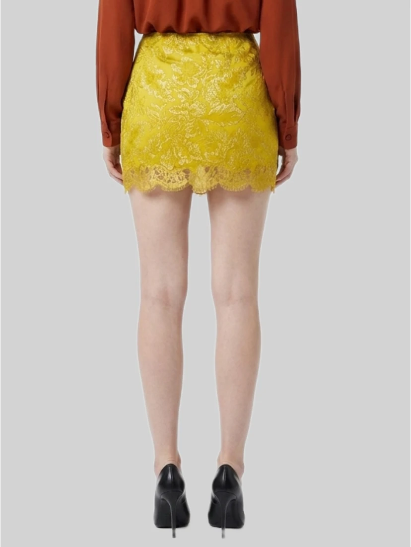 Brocade and lace baroque mini skirt