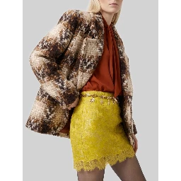 Brocade and lace baroque mini skirt
