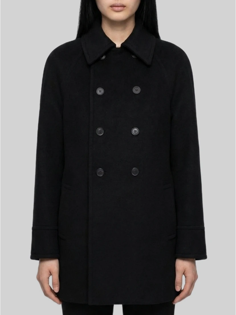 Double-breasted wool coat