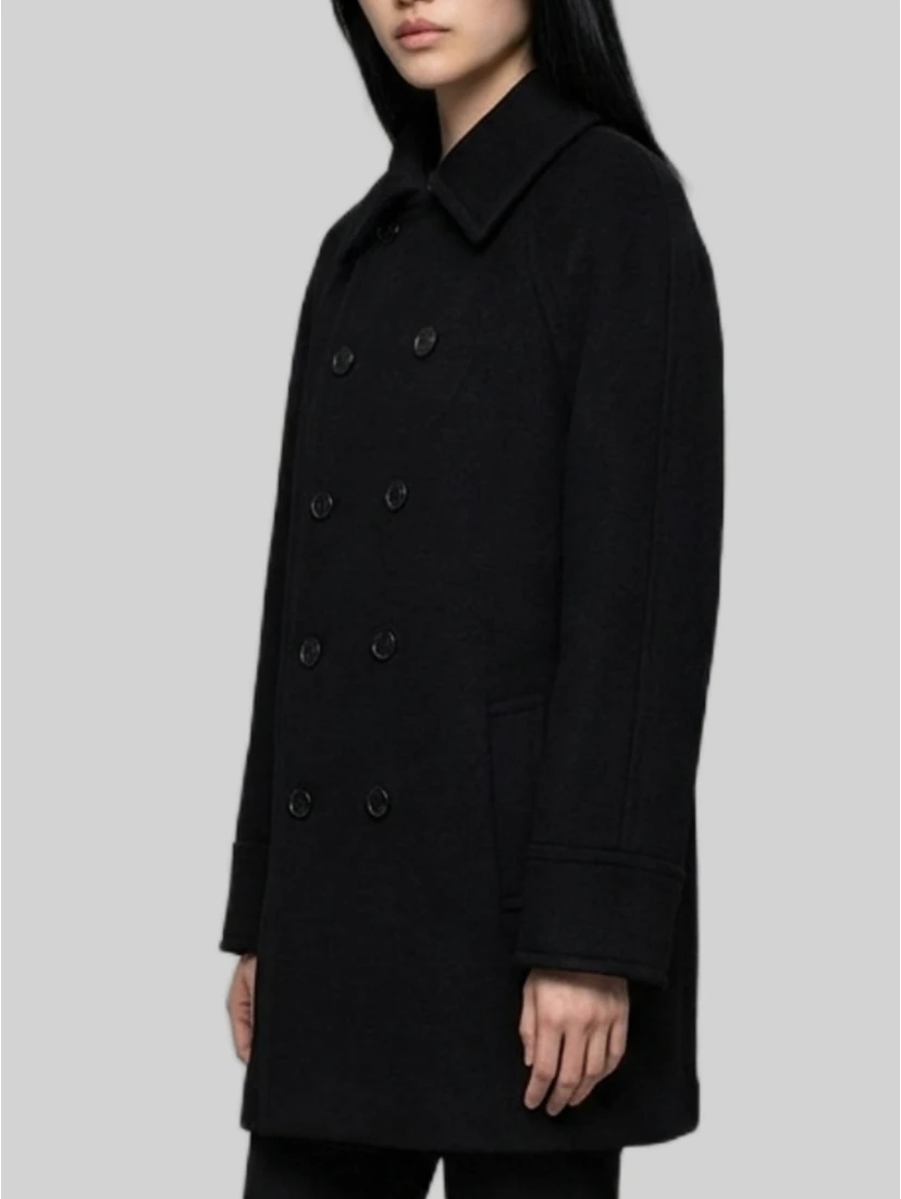 Double-breasted wool coat
