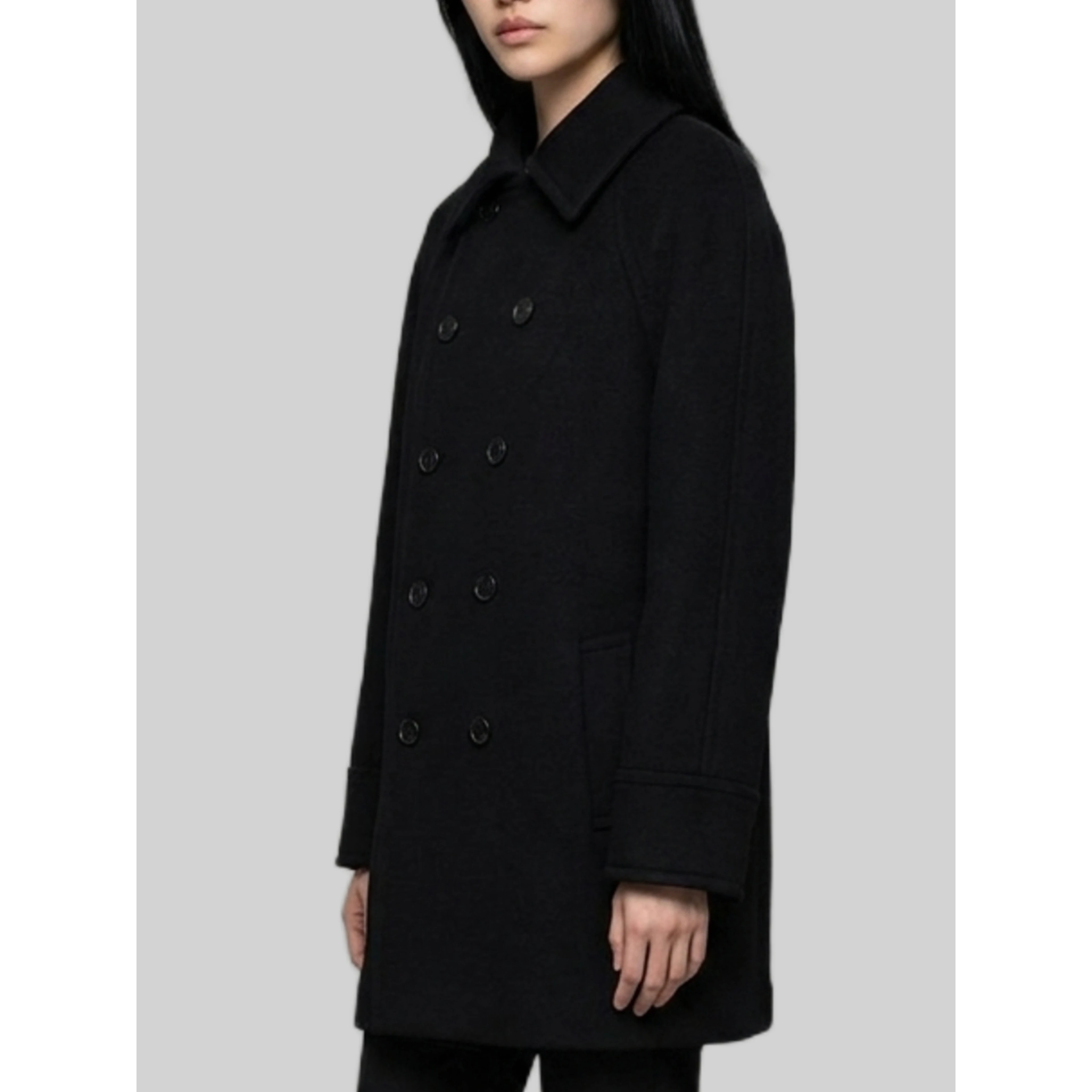 Double-breasted wool coat
