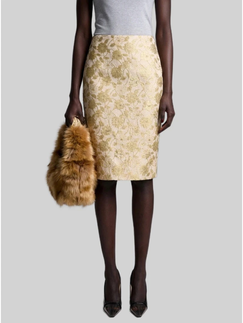 Brocade midi skirt