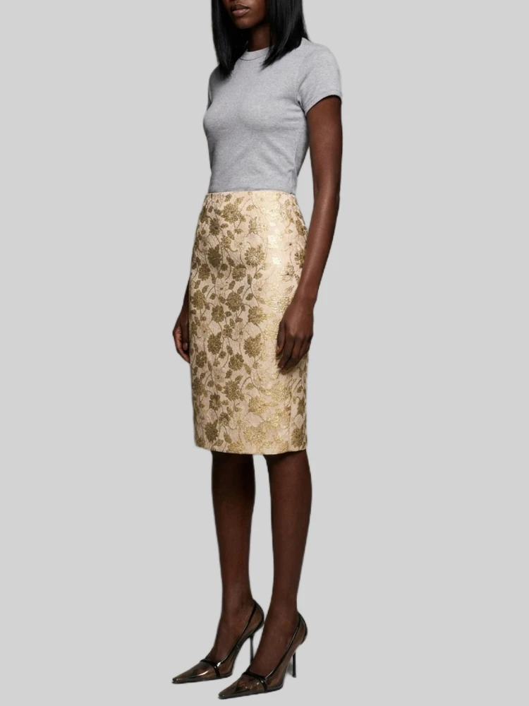 Brocade midi skirt alternative