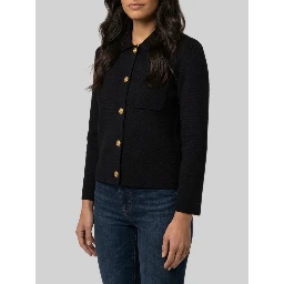 Polo cardigan in wool