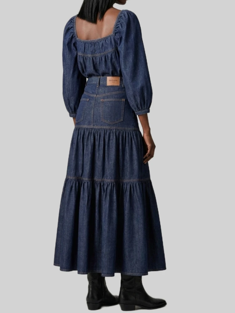 Country skirt in Indigo denim alternative