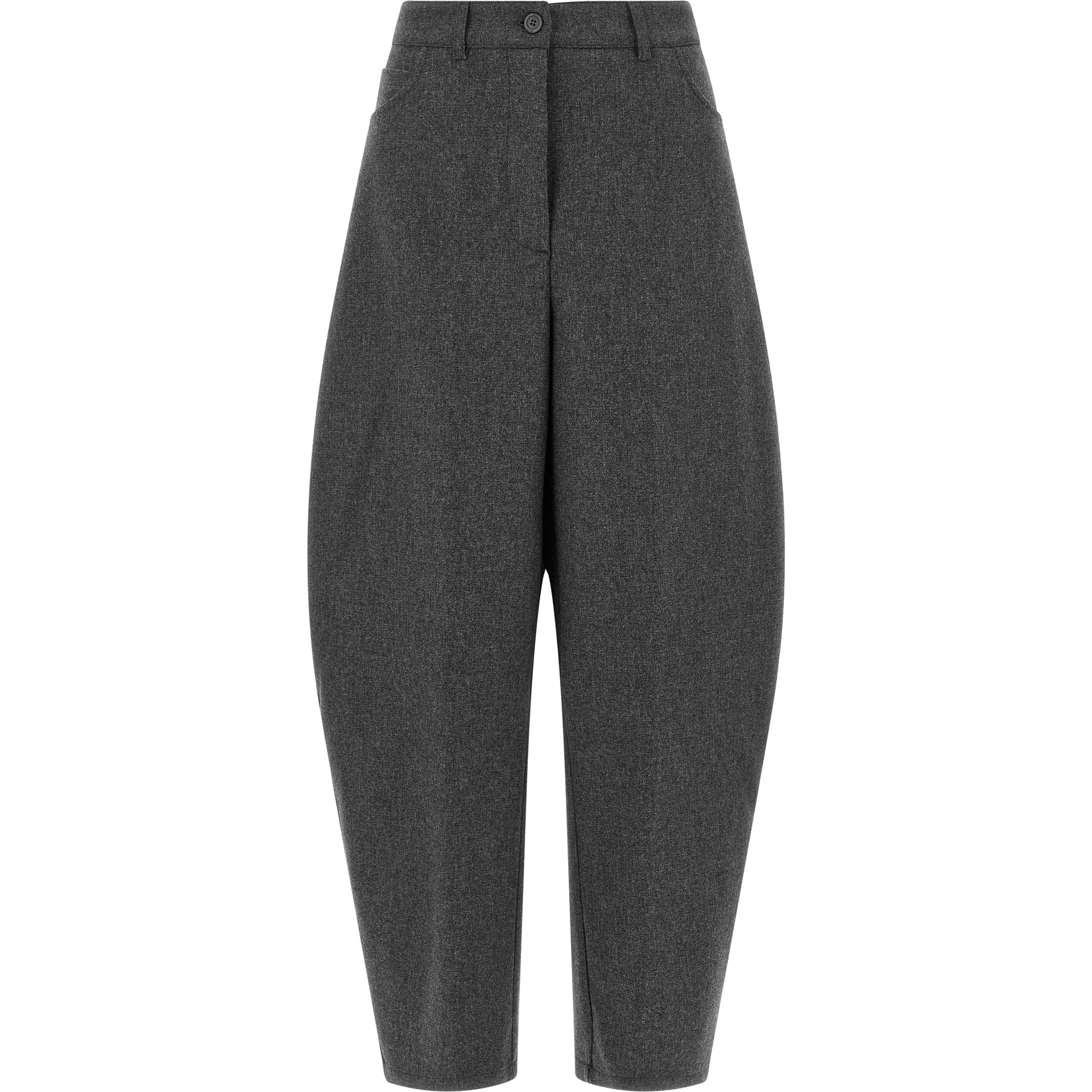 Gray Wool Casual Pants