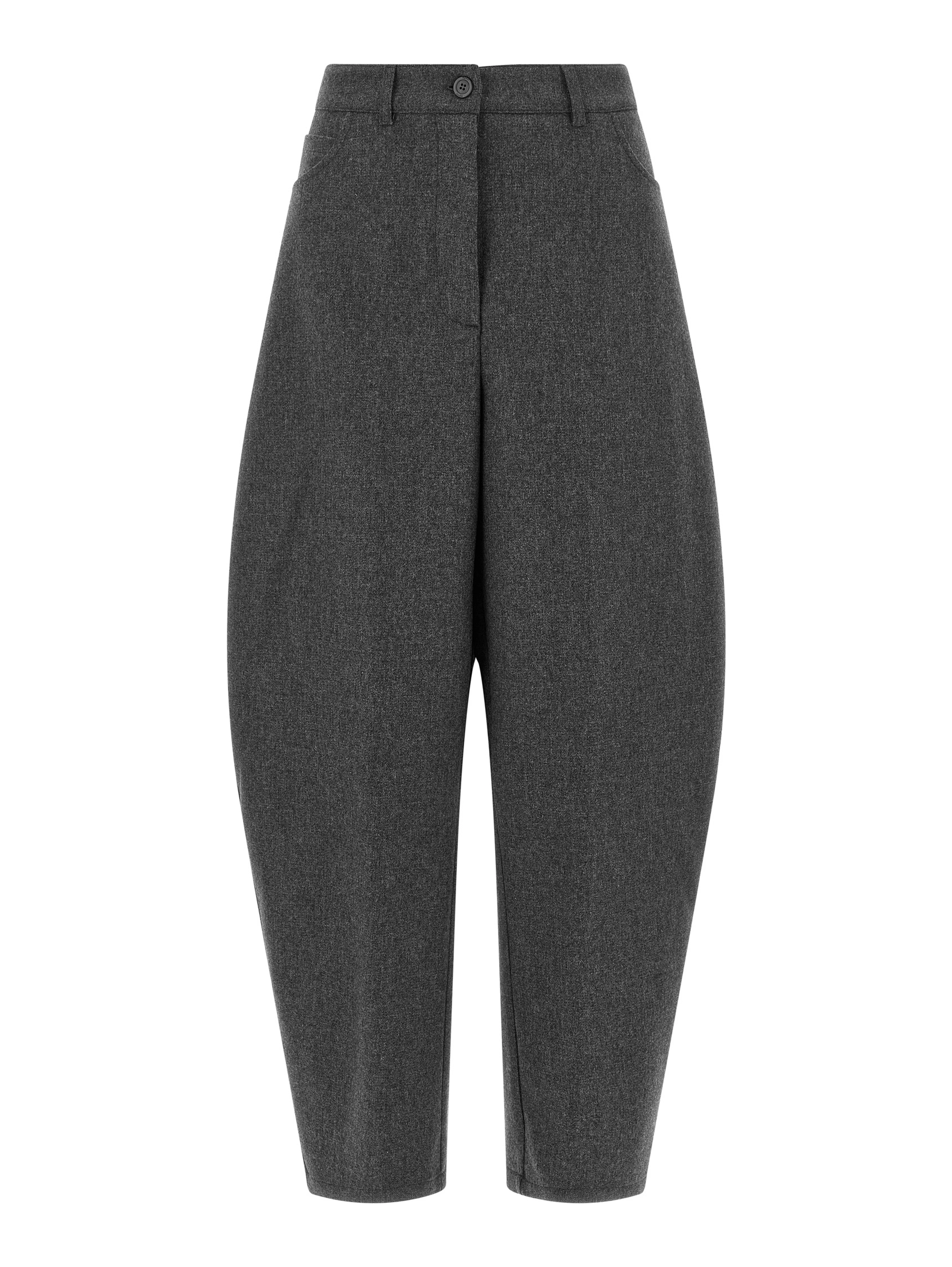 Gray Wool Casual Pants