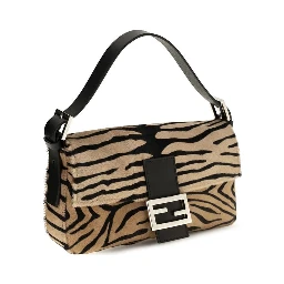 Beige Calf Leather Bos Taurus Shoulder Bag
