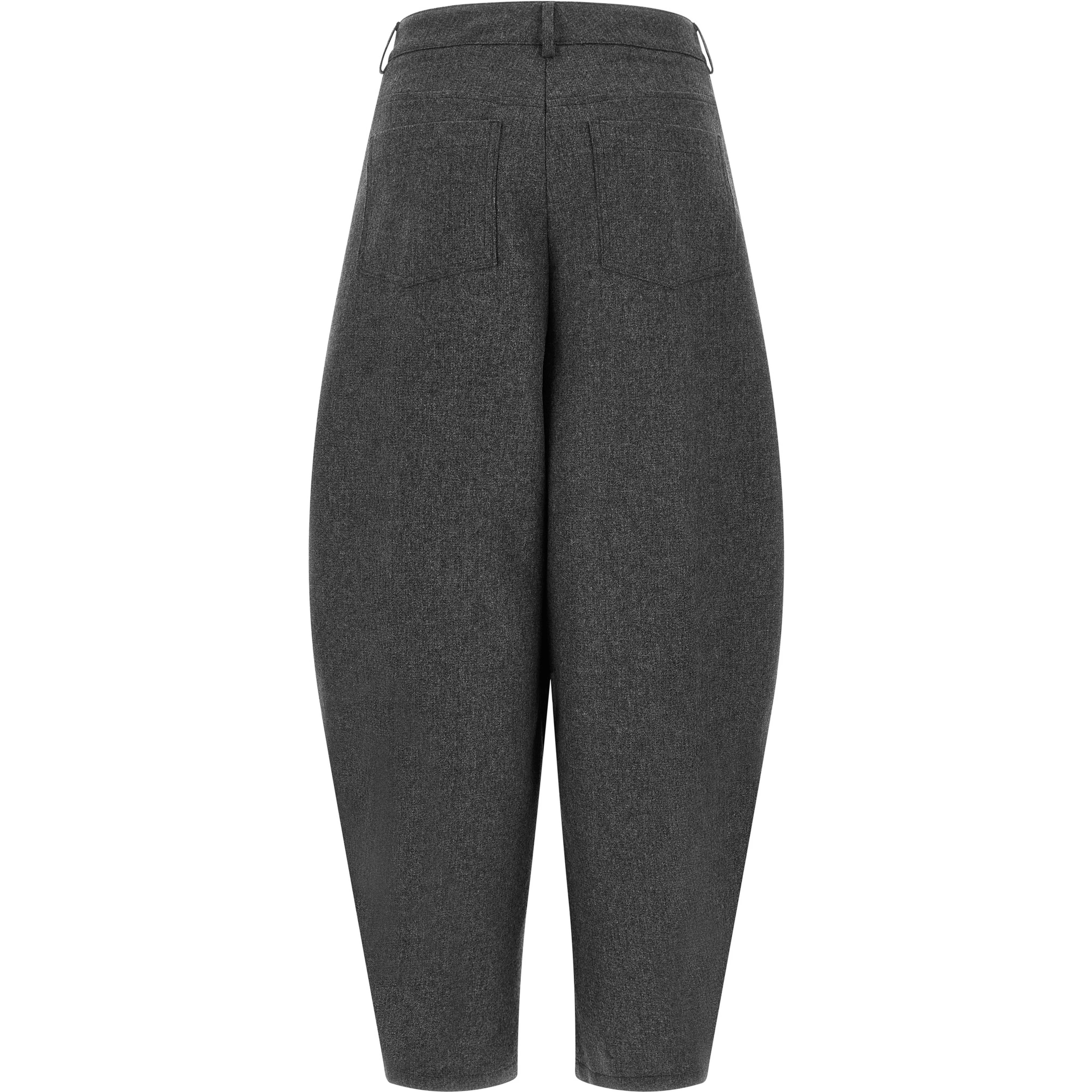 Gray Wool Casual Pants