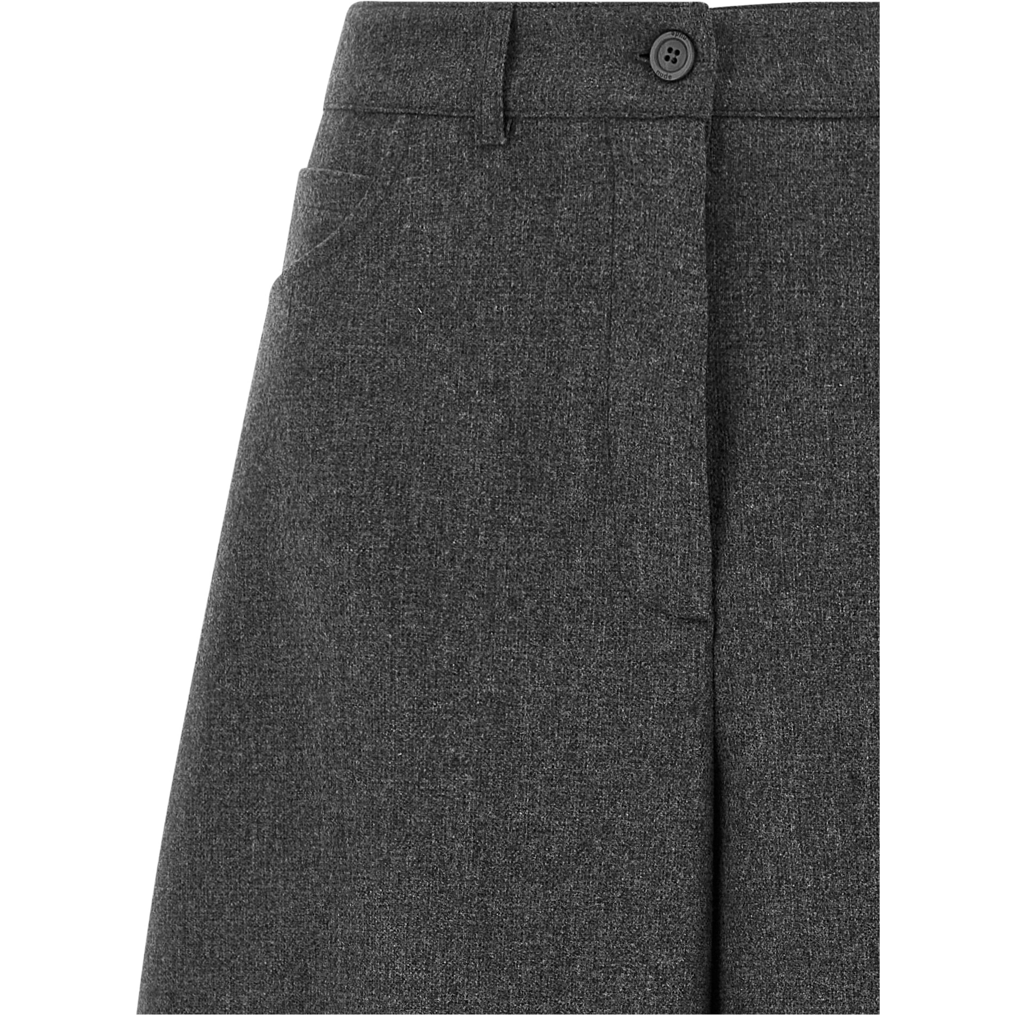 Gray Wool Casual Pants