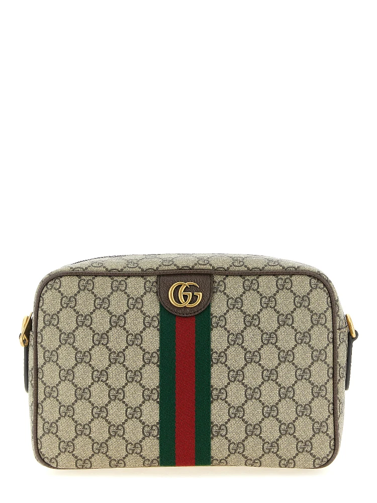 Beige Polyethylene Crossbody Bag