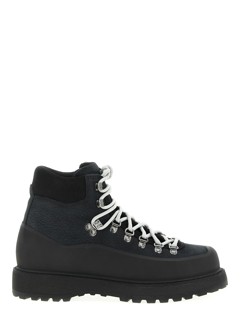 Black Cowhide Ankle Boots