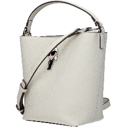 Gray Leather Handbag