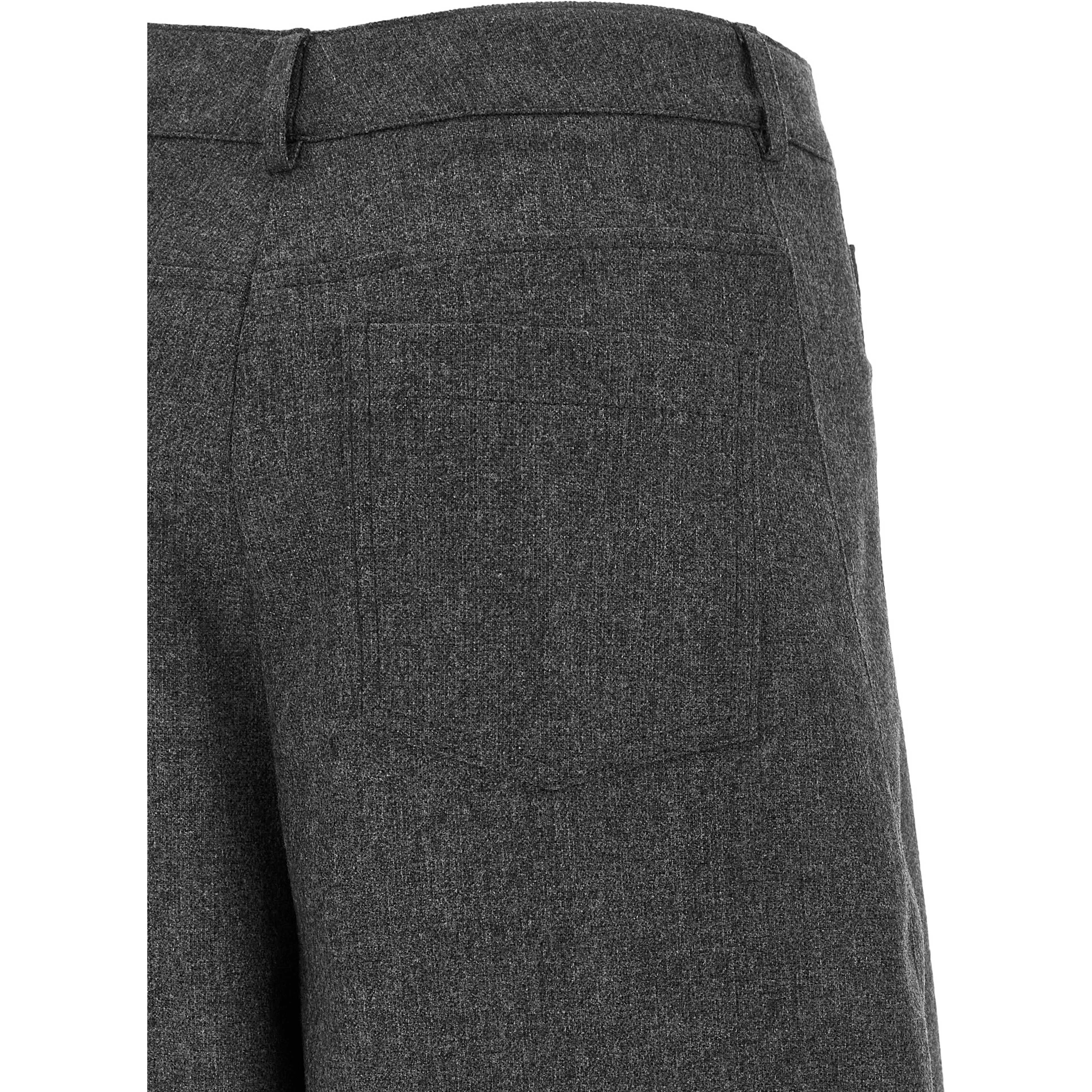 Gray Wool Casual Pants