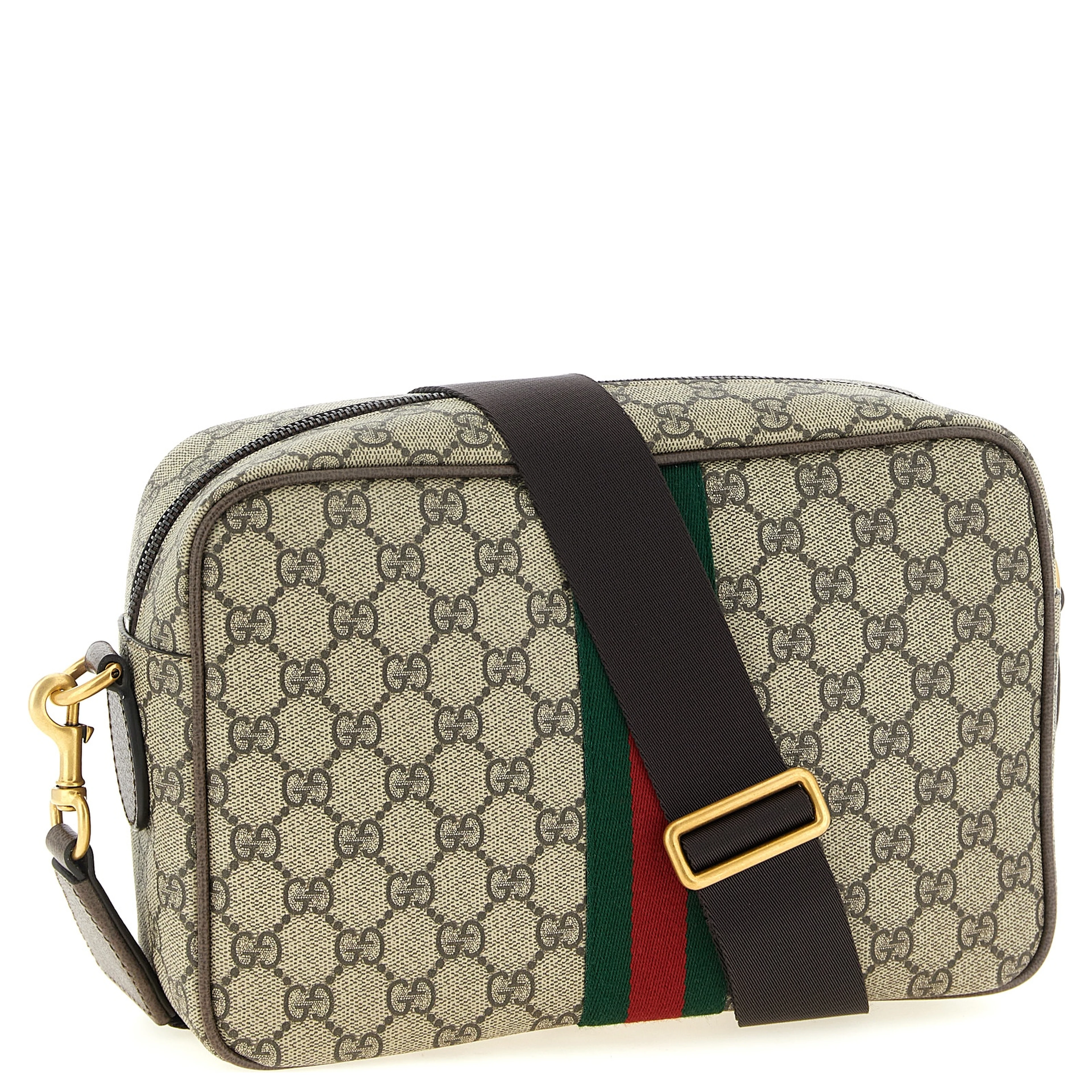 Beige Polyethylene Crossbody Bag