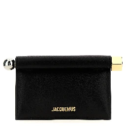 Black Lamb Leather Clutch Bag
